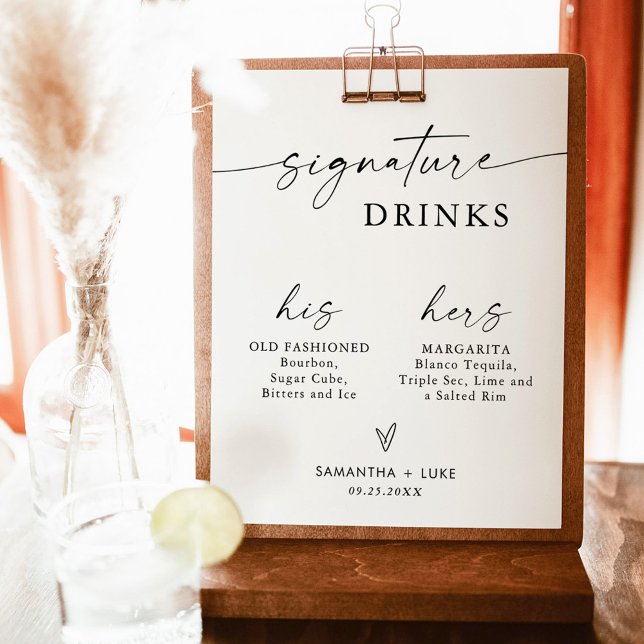 Wedding Signature Drink Sign | Modern Bar Sign (Creator Uploaded)