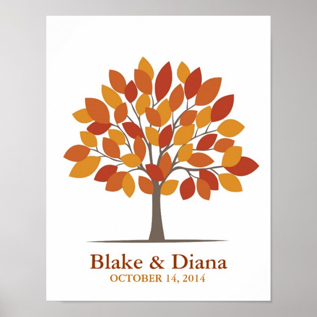 Wedding Signature Tree Poster – Natural Fall-SM (Front)