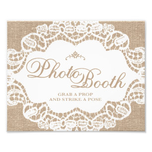 Wedding Signs - Burlap & Lace - Photo Booth -