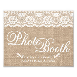 Wedding Signs - Burlap & Lace - Photo Booth -
