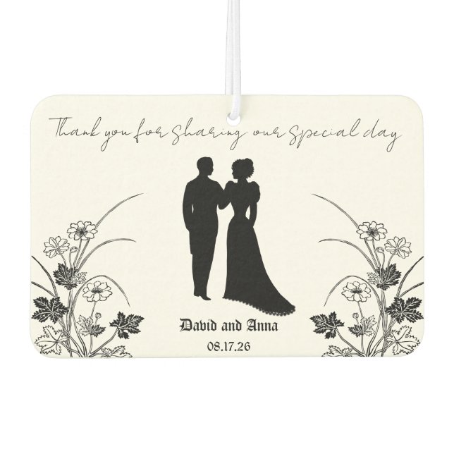 Wedding Silhouette Car Air Freshener (Front)