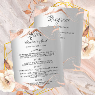 Wedding silver rose gold budget menu program