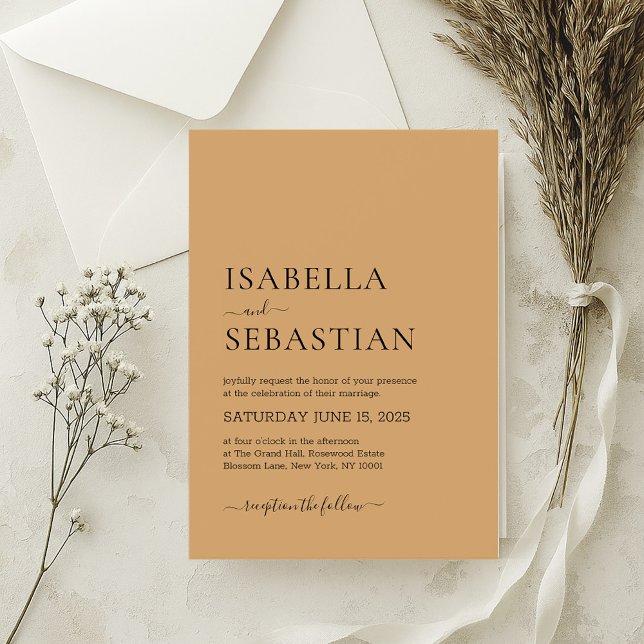 Wedding Simple Burly Wood Invitation (Creator Uploaded)