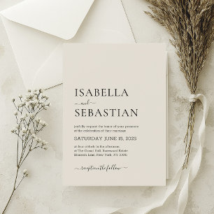 Wedding Simple Cream Invitation