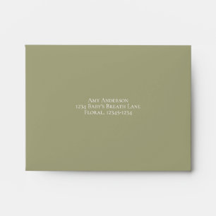 Wedding Simple Elegant Sage Greenery RSVP Envelope