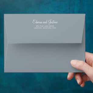 Wedding simple grey with white reply address envelope