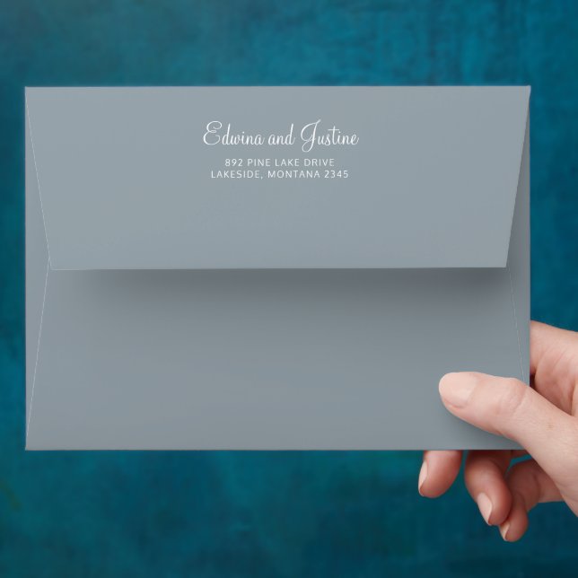 Wedding simple grey with white reply address   envelope (Hand)
