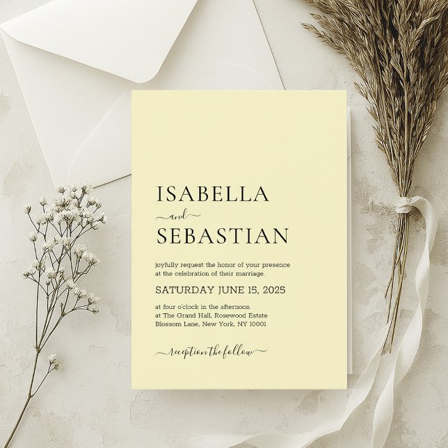 Wedding Simple Light Khaki Invitation (Creator Uploaded)