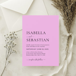 Wedding Simple Light Pink Invitation