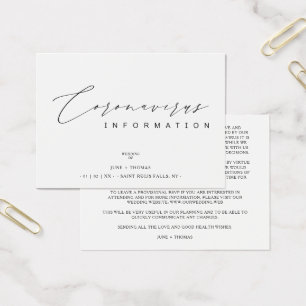 Wedding Simple Minimalist Coronavirus Information