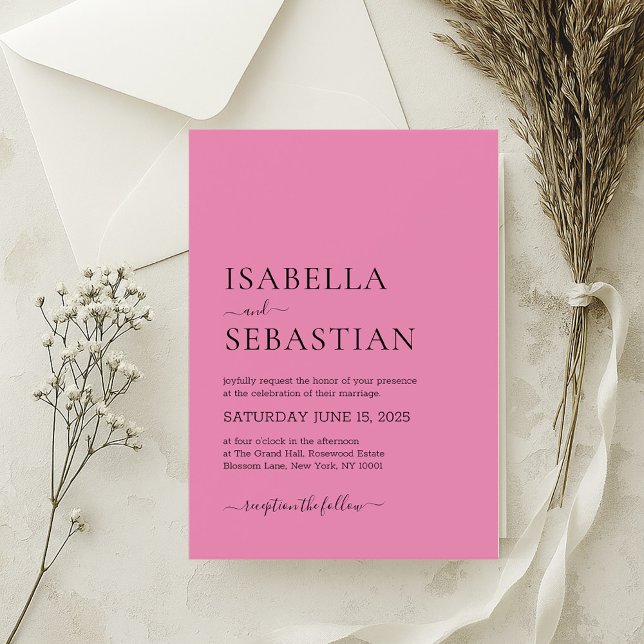 Wedding Simple Petal Pink Invitation (Creator Uploaded)