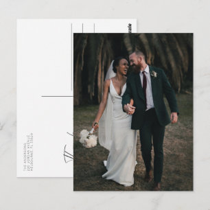 Wedding Simple Photo Thank You Postcard