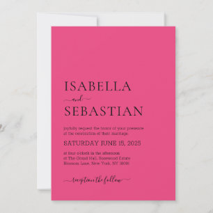 Wedding Simple Rose Red Invitation