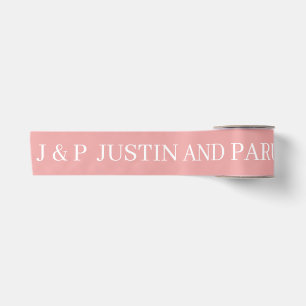 WEDDING SIMPLE STYLISH MODERN ELEGANT CUSTOM PEACH SATIN RIBBON