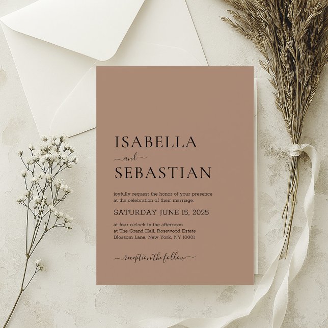 Wedding Simple Taupe Invitation (Creator Uploaded)
