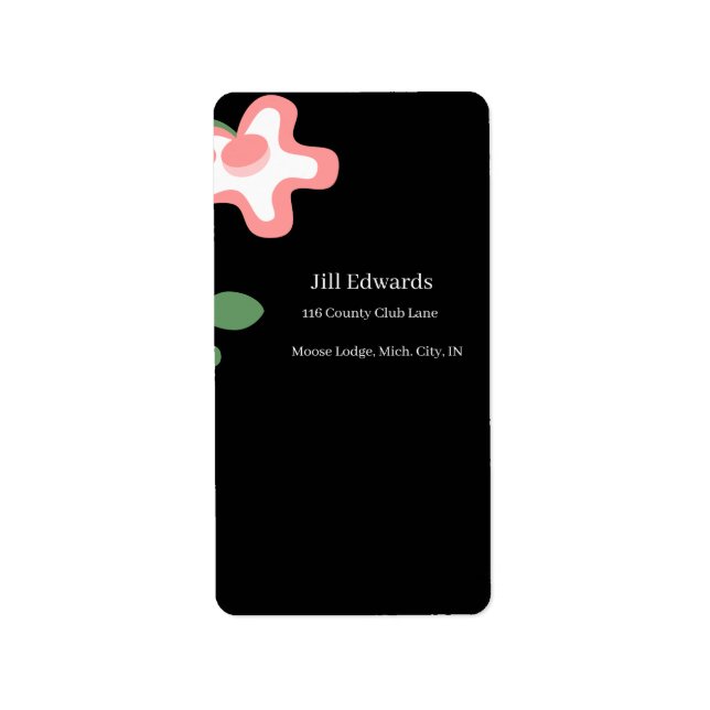 Wedding Single Flower Address Labels (Front)