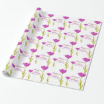 Wedding single purple tulip art custom wrap wrapping paper<br><div class="desc">Pretty wedding wrapping paper ideal for wrapping a very special gift to the newly weds or for wrapping wedding favours. Beautiful single purple tulip watercolor art. Customise with bride and grooms name and wedding date. Ideal for a spring or tulip flower wedding. Uniquely painted in watercolor and designed by Sarah...</div>