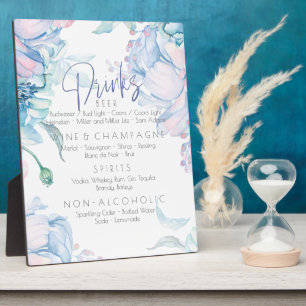 Wedding   Sky Blue and Bubblegum Pink Peonies Plaque