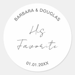 Wedding Snack Bag Sweets Desserts Thank You Favou Classic Round Sticker