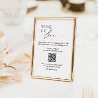 Wedding Social Media Sign with QR Code and Script