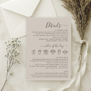 Wedding Soft Beige Details Enclosure Card