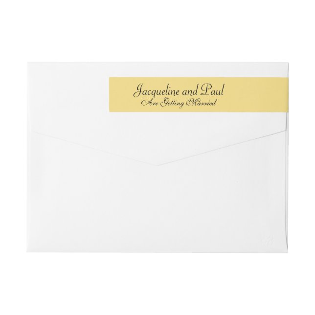 Wedding Soft Yellow Getting Married  Wrap Around Label (Back)