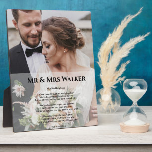wedding song lyrics photo plaque