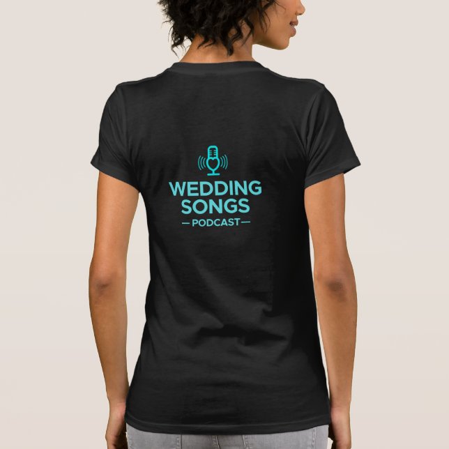 Wedding Songs Podcast Logo Women's Black T-shirt (Back)