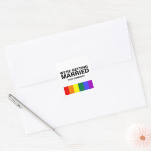 Wedding Sounds Gay Fun Rainbow Pride Square Sticker