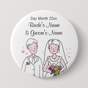 Wedding Souvenirs, Gifts, Giveaways for Guests 7.5 Cm Round Badge