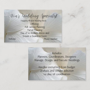 “Wedding Specialist” Business Card