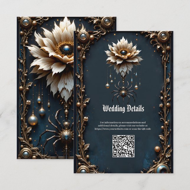 Wedding Spider – Guardian of the Moon Bloom.  Enclosure Card (Front/Back)