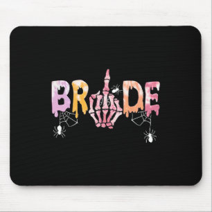 Wedding Spooky Halloween Skeleton Bride Just Marri Mouse Pad