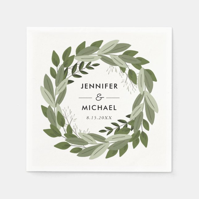 Wedding Sprigs Cocktail Napkins (Front)