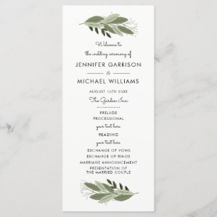 Wedding Sprigs Program Programme