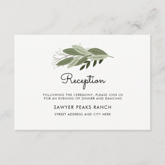 Wedding Sprigs Reception Card (Front)