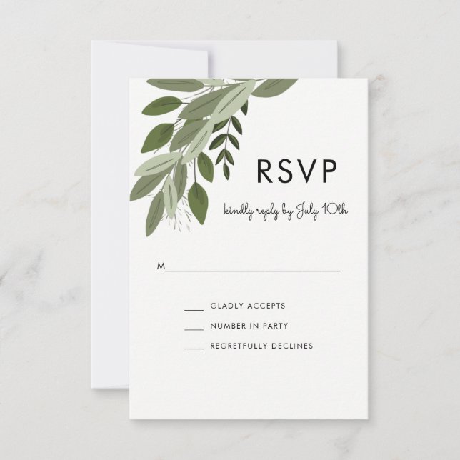 Wedding Sprigs, RSVP Card (Front)