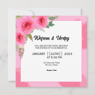 Wedding Square Invitation Card Design