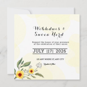 Wedding square invite save date card design