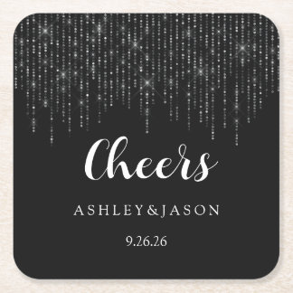 Wedding square paper coaster