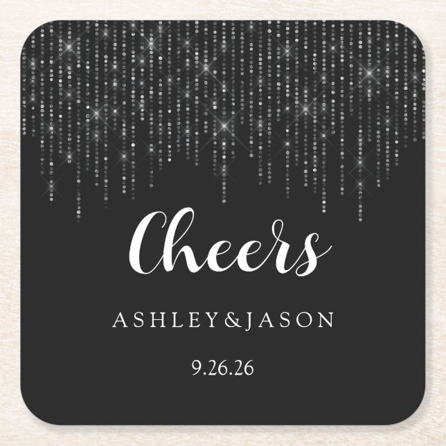 Wedding  square paper coaster (Front)