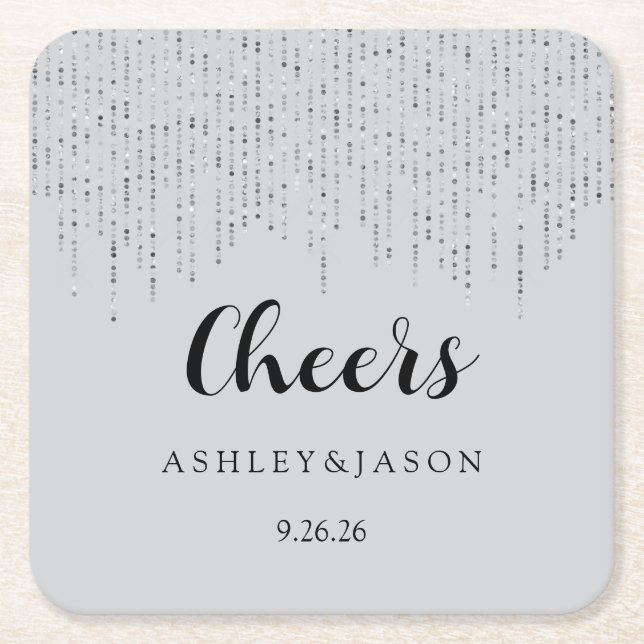 Wedding  square paper coaster (Front)
