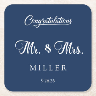 Wedding square paper coaster