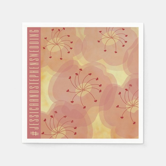 Wedding Standard Napkin Asian Influenced Floral (Front)