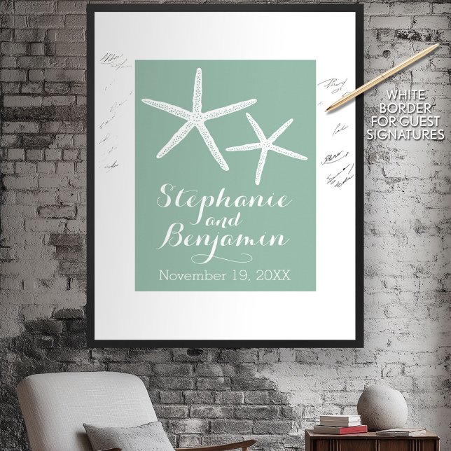 Wedding Starfish with Custom Bride Groom and Date Poster (Creator Uploaded)