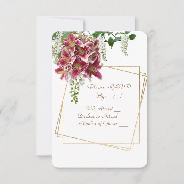 Wedding Stargazer Floral RSVP Card (Front)