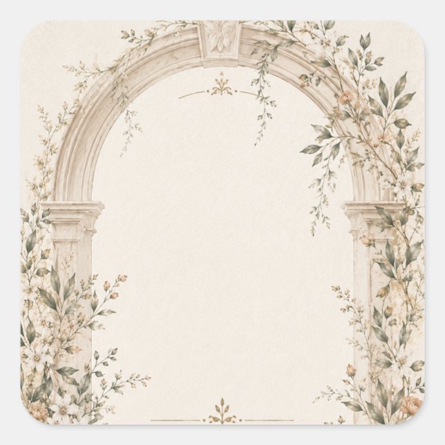 Wedding Stationery for Mediterranean Ceremonies Square Sticker (Front)