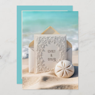 Wedding Stationery With Beach Sand Dollar Invitation