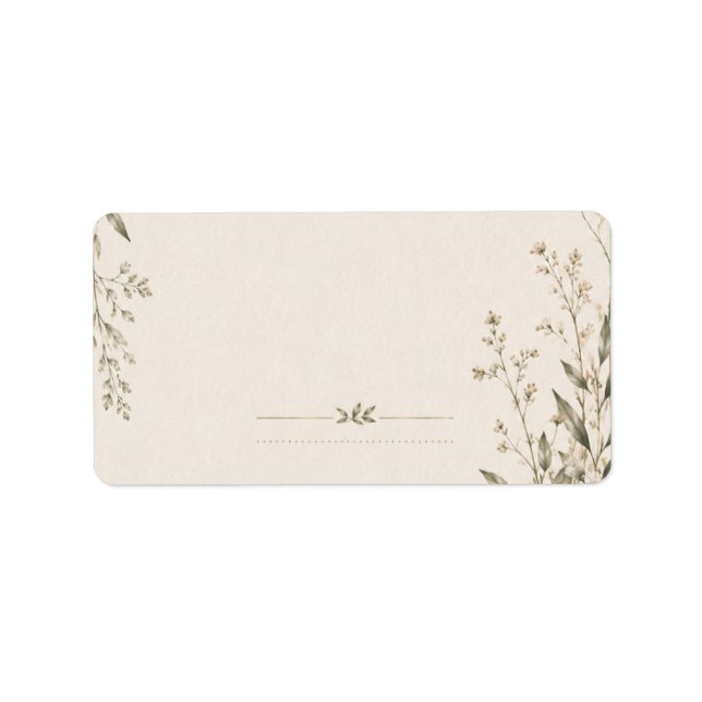 Wedding Stationery with Natural Botanical Charm Label (Front)