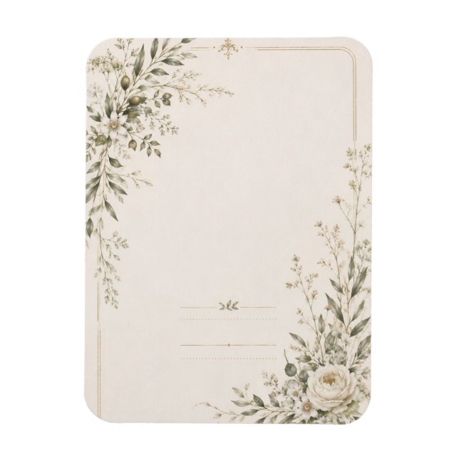 Wedding Stationery with Natural Botanical Charm Magnet (Vertical)